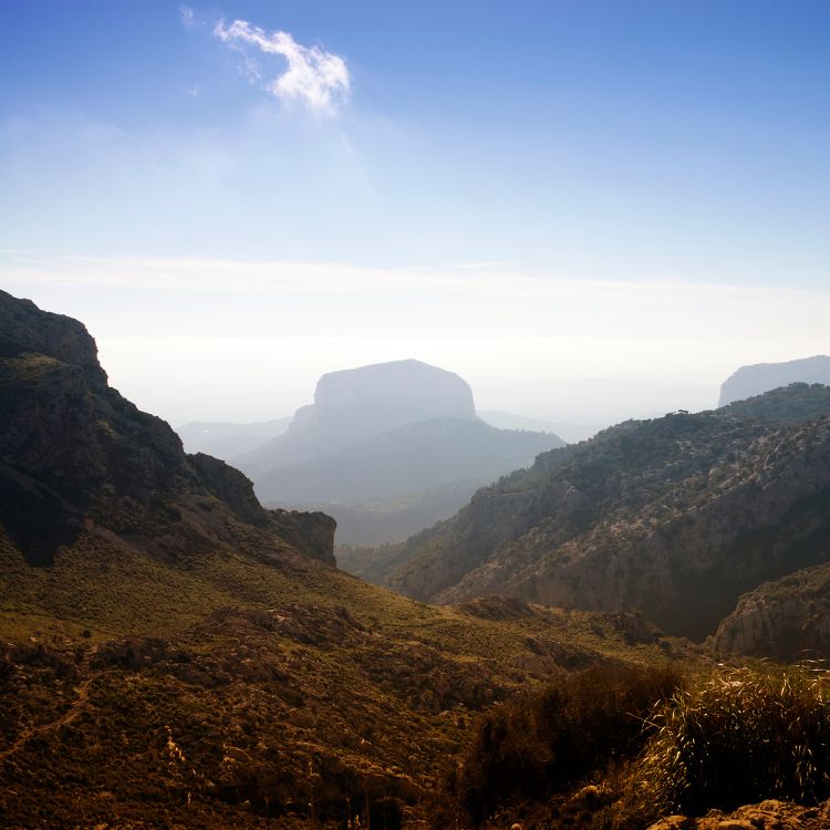 Blick in die Weite des Tramuntana Gebirges auf Mallorca